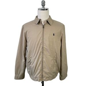 Polo Ralph Lauren Men's Medium Tan Harrington Full Zip Bomber Jacket